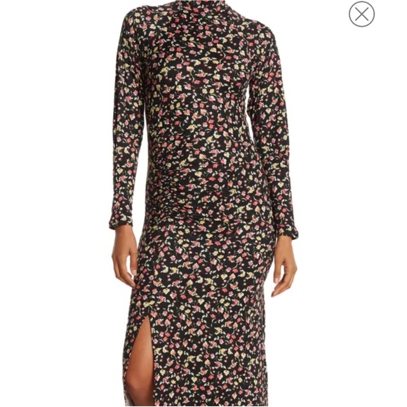 Dual Nature Midi Floral Dress XL Stretchy Mock Maternity Comfortable Fitted - Picture 2 of 13